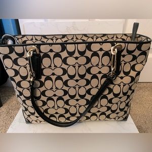 Coach signature canvas zip tote